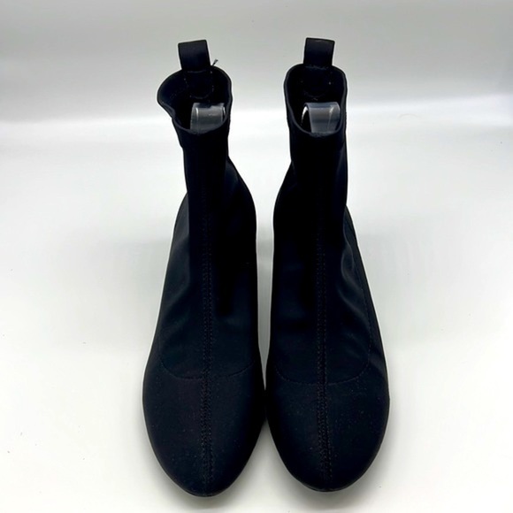 Zara - Black Polyester Sock Ankle Boots With Clear Laminated Heels Size 36 - Picture 3 of 16